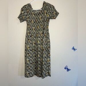 Knee Length Green Floral Dress